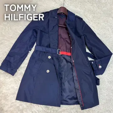 TOMMYHILFIGER 트렌치코트 교육용 실 포함 네이비 은색 버튼