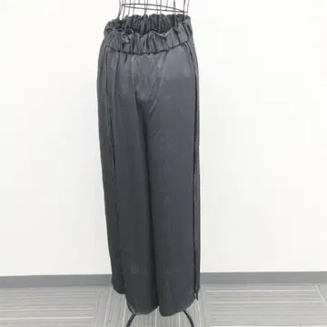 노블 와이드 팬츠 M 블랙 허리밴딩 일본제 깔끔한 무지 루즈핏