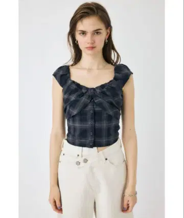 LAYERED GATHERED CHECK 블라우스