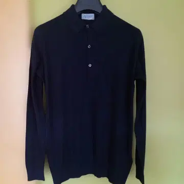 JOHN SMEDLEY 블랙 코튼 피케 셔츠