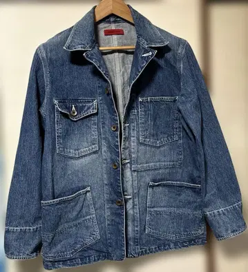 EDWIN-503 빈티지 가공 커버올 인디고 블루