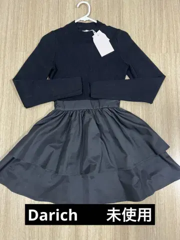 Darich 블랙 니트 미니 원피스 리본 S~M size 13200