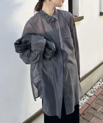 시스루 오버 사이즈 셔츠