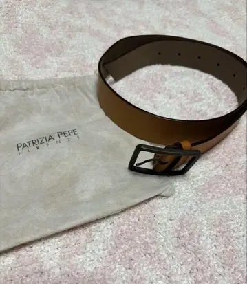 PATRIZIA PEPE 천연 가죽 벨트 다크 실버