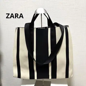 [ ZARA 자라 ] 패브릭 토트백 스트라이프 2way