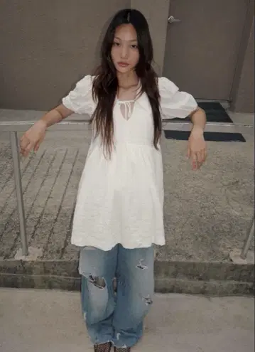 ZARA 볼륨 자카드 원피스 L
