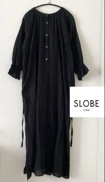 [SLOB IENA] 사이즈 F 손세탁 가능 양류 롱 원피스 블랙