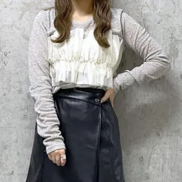 LOWRYS FARM 라메 크루 롱 슬리브 오간자 멀티 벨트 세트