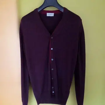 JOHN SMEDLEY 브라운 울 가디건