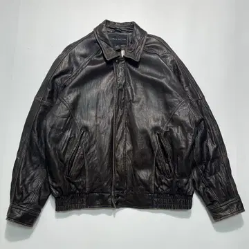 90s 크로프트&바로 봄버 자켓 L 다크 브라운 양가죽 6014