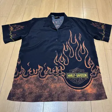 HARLEY-DAVIDSON 프레임 패턴 반팔 셔츠