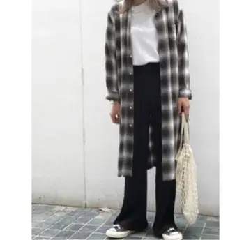 PHEENY 피니 체크 롱 셔츠