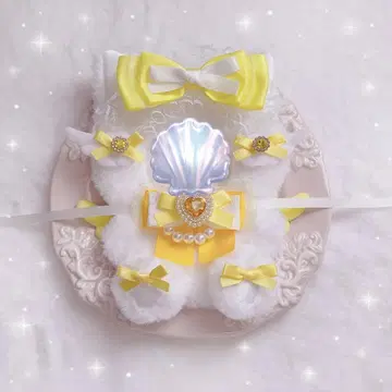 앉아  의류 SD 인형 (화이트 x 노랑)005