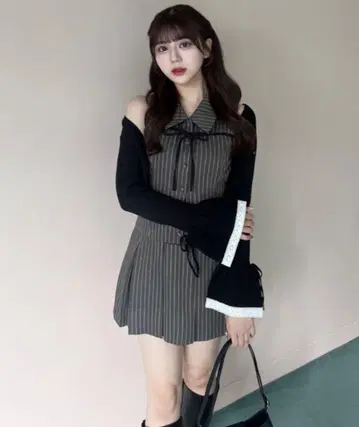 OLIVE deo OLIVE 슬리브리스 셔츠 미니 원피스