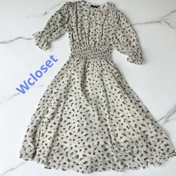 w closet 꽃무늬 원피스 F 사이즈 개더 허리 페미닌 성숙/러블리