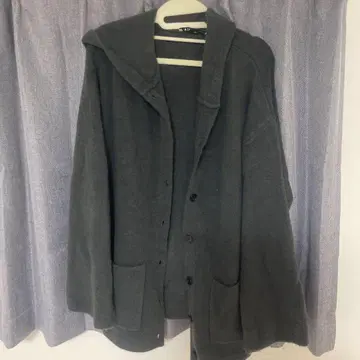 ZARA 후드 부착 가디건 그레이 S-M