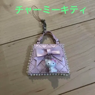 미니 백형 스트랩 키티 키링 챠미 키티 거울 포함 레어
