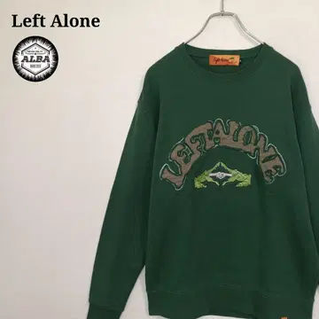 [새상품급] Left Alone 레프트 얼론 맨투맨 자수 그린 M