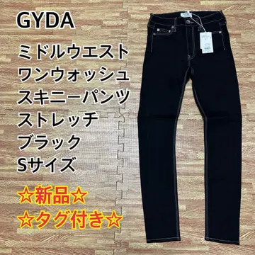 [ 새상품 ] GYDA 미들 허리 원 워시 스키니 팬츠 블랙 S