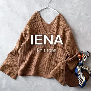 IENA 이에나 울 일본제 니트 아란 니트 스웨터 브라운 F5