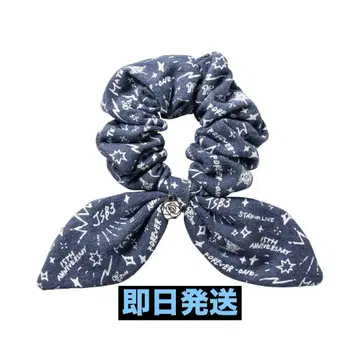 삼대째 JSB 블루 데님 리본 스크런치