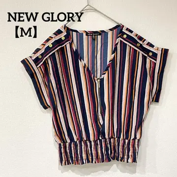 NEW GLORY [ M ] 스트라이프 패턴 반팔 상의