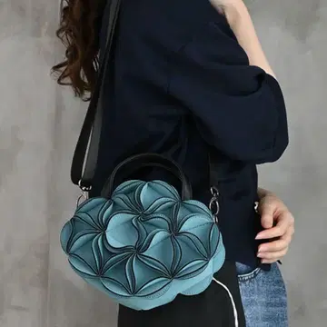입체 플라워 3D 꽃 꽃무늬 숄더백 그린