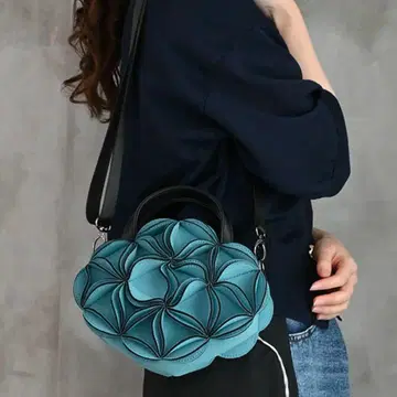 입체 플라워 3D 꽃 꽃무늬 숄더백 그린