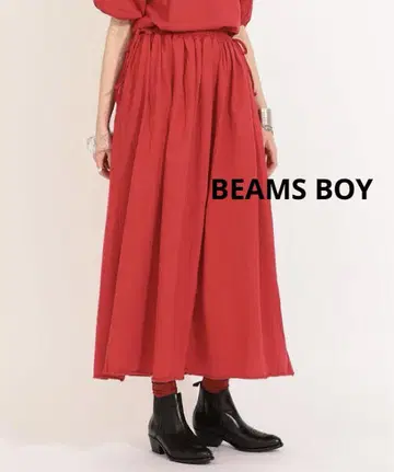 BEAMS BOY 빔즈 보이 티셔츠 리본 개더 스커트