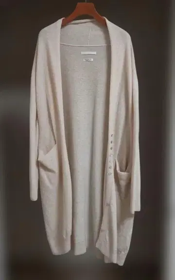 멜베유 아쉬 이탈리아 울 롱 가디건 베이지