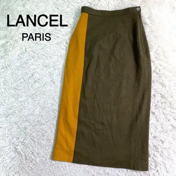 LANCEL PARIS 올리브 그린 컬러 울 스커트