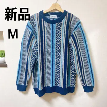 [ 새상품 ] 블루 계열 스트라이프 니트 스웨터 M
