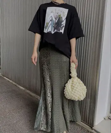 ameri LIMITED PATCHWORK LACE SKIRT