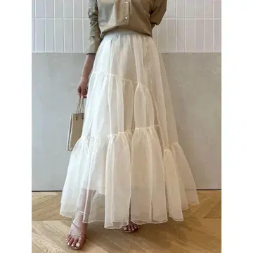 아뉴앙스 오간자 불규칙 캉캉 스커트