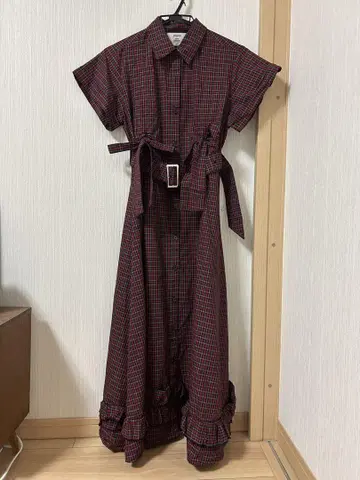 개더 리본 셔츠 원피스 jouetie