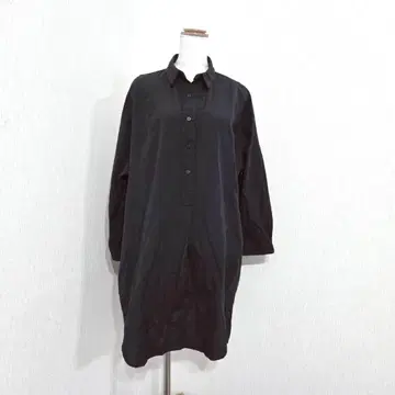 블랙 셔츠 원피스 사이드 슬릿 ONE SIZE 체형 커버