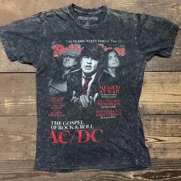 AC/DC 롤링스톤 T셔츠 밴드T 락T 블랙 그레이