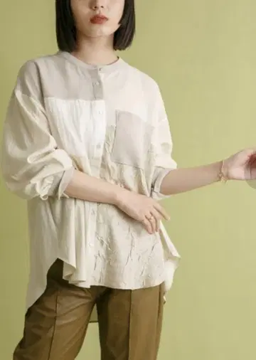 Eimee Law 5tex 패치워크 셔츠 베이지 계열 38