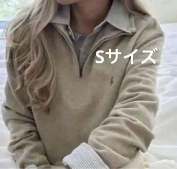 폴로 랄프로렌 인기 컬러 맨투맨 하프 지퍼 베이지