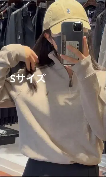 폴로 랄프로렌 인기 컬러 맨투맨 하프 지퍼 베이지