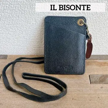 IL BISONTE 넥스트랩 블랙 가죽 패스 케이스 일비종떼