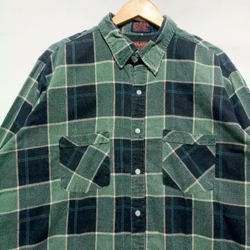 WOODLAND 프린트 플란넬 셔츠 구제 의류 올드 빈티지 00s 90s