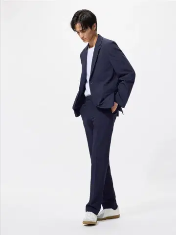UNIQLO 감동 팬츠 네이비 73/85 밑단 더블 유니클로