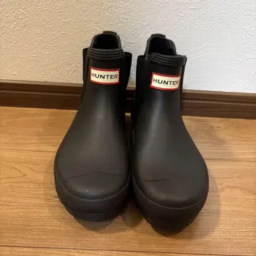 HUNTER 블랙 레인부츠 숏