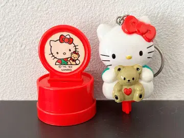 산리오 헬로키티 도장 키링 스탬프 레트로 헤이세이 레어 문구