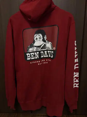 BEN DAVIS 레드 집업 후드티
