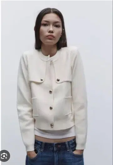 [ ZARA ] [ 골드 버튼 니트 가디건 ]