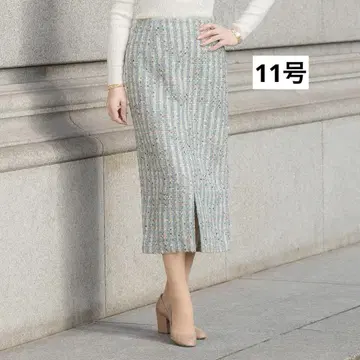 크리스 세린 믹스 트위드 롱 타이트 엘레강트 스커트 11호