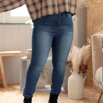 미사용 새상품 람쨩 시마무라 데님 스키니 팬츠 LL