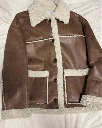 jouetie 무스탕 코트 브라운
